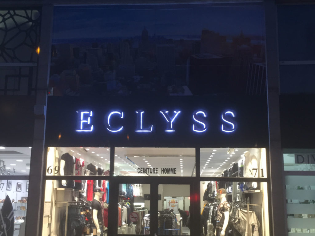 Enseigne lumineuse boutique ECLYSS